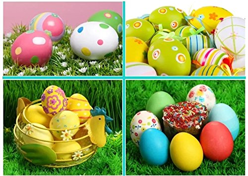 Green FABWOOD Wooden Fake Eggs – 6-Piece Decorative Set