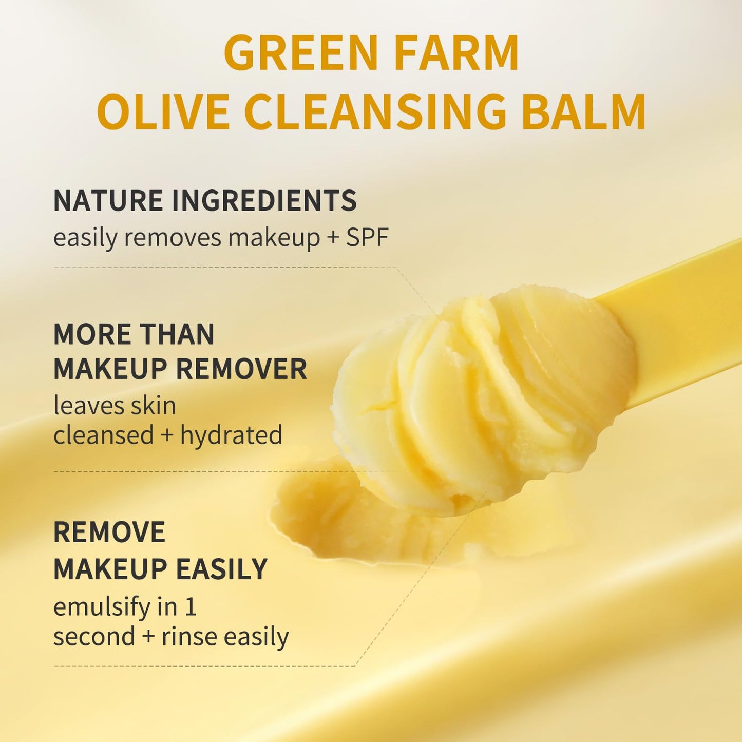 GREEN FARM Makeup Remover Balm – Olive Oil Cleanser for Face & Body (Balm to Milky Lather) – 3pcs