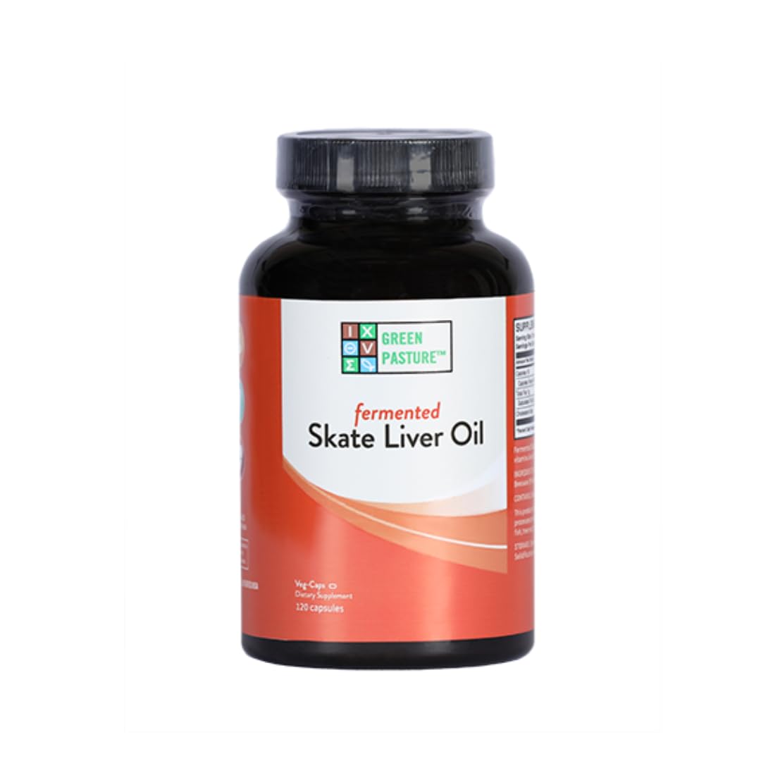 Green Pasture Fermented Skate Liver Oil - 120 Capsules | Vitamins A & D, Omega Fats
