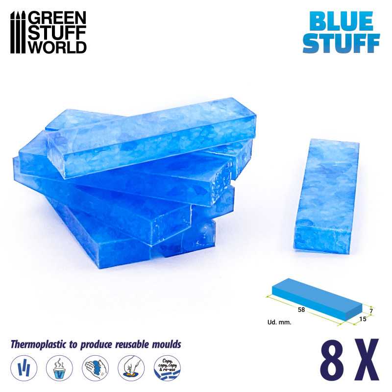 Green Stuff World - Blue Stuff Mold (8 Bars)