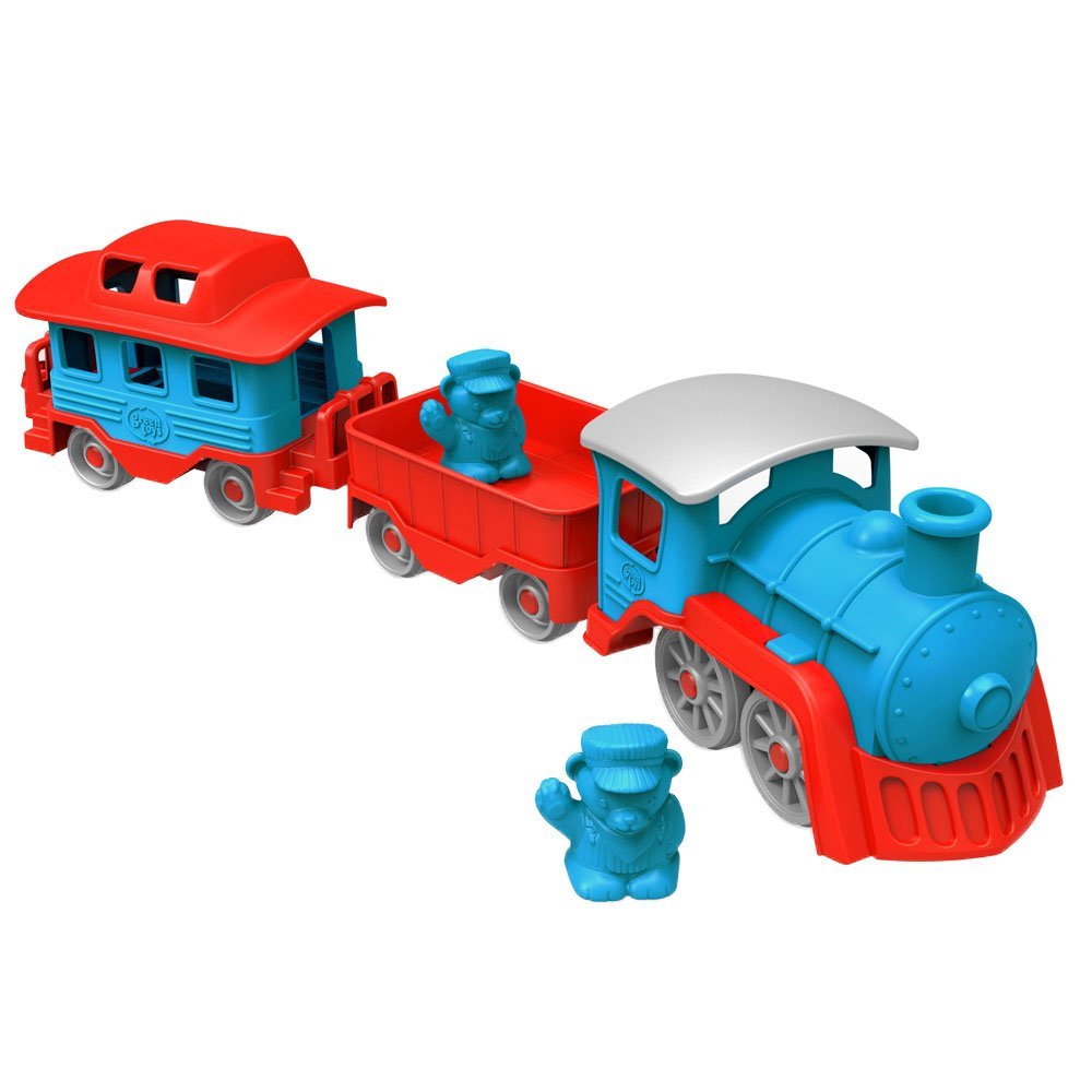 Green Toys Train - Blue | Made in USA, 100% Recycled Plastic, Dishwasher Safe