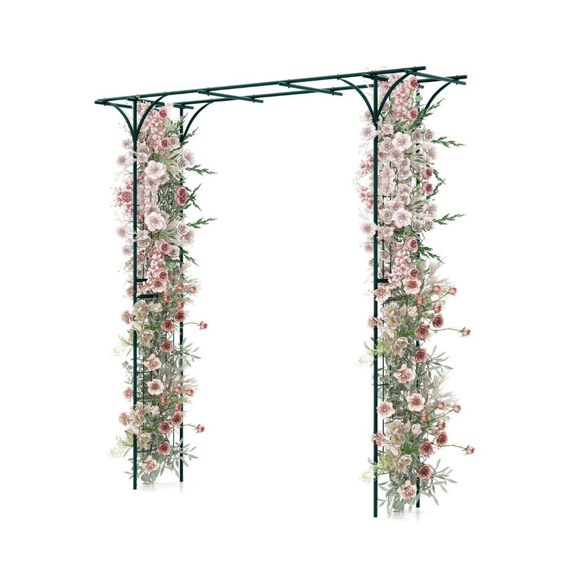 Metal Archway for Climbing Plants for Wedding Ceramony Party Backyard-Black