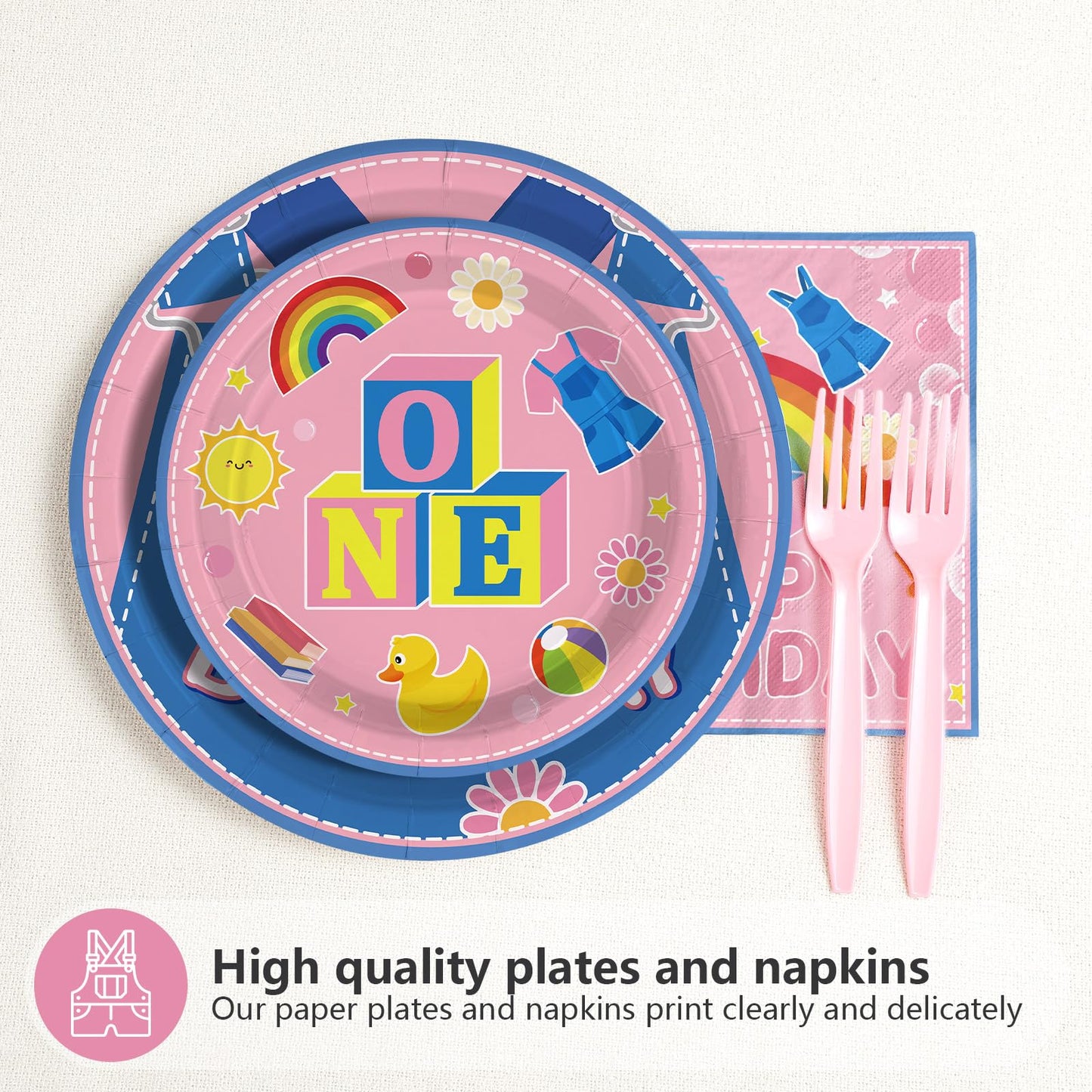 Greencian 96Pcs Pink Cowboy Party Tableware Set for Girls — Plates, Napkins & Forks (Serves 24)