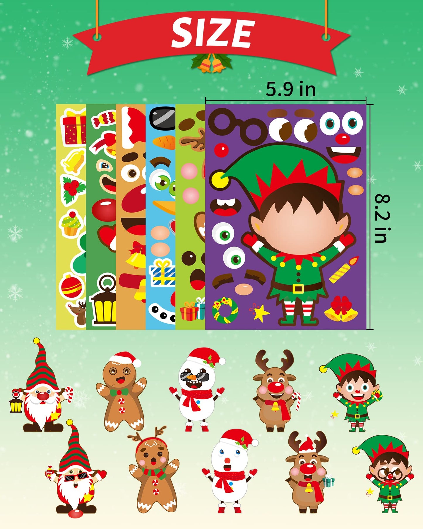 Greingways 42 Sheets Christmas Stickers – DIY Kids Crafts & Party Favors