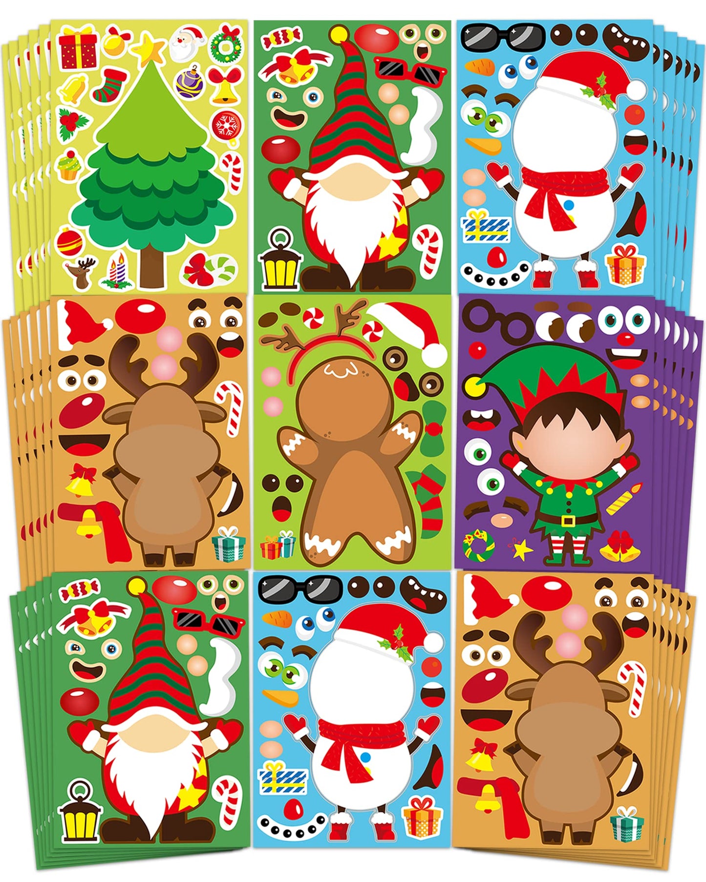 Greingways 42 Sheets Christmas Stickers – DIY Kids Crafts & Party Favors