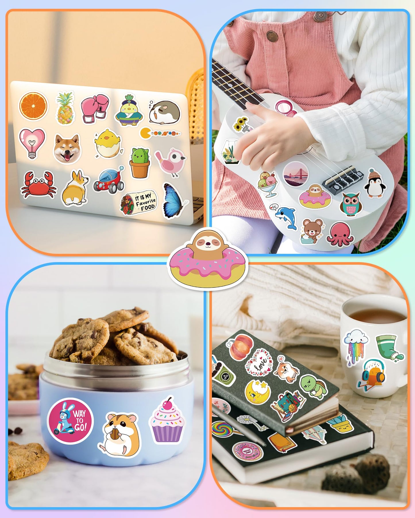 Greingways 100-Pack Water Bottle Sticker Set – Waterproof Vinyl VSCO Stickers