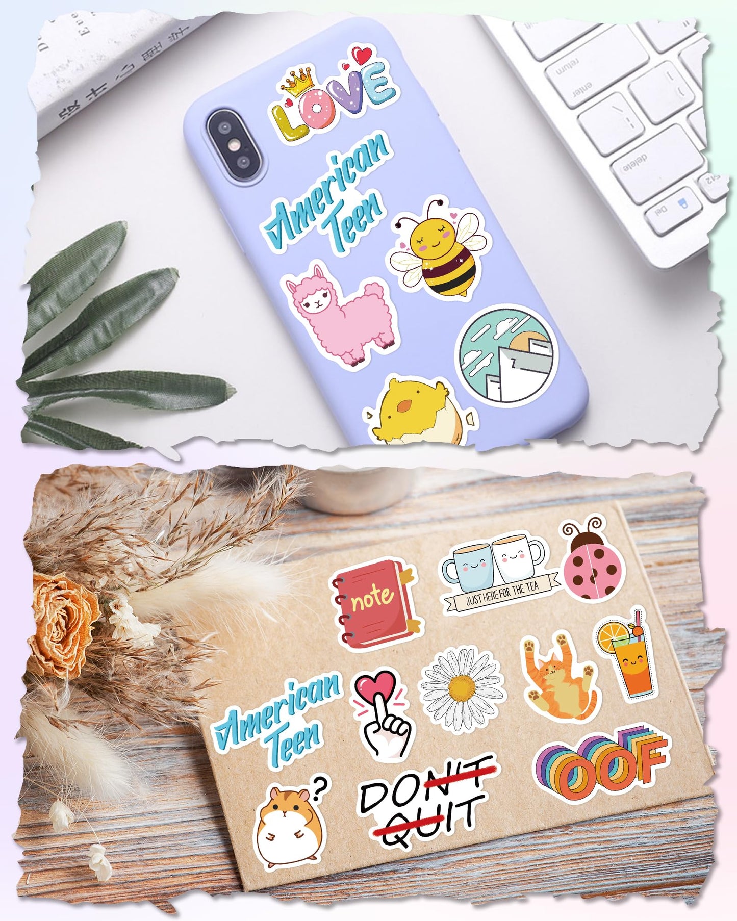 Greingways 100-Pack Water Bottle Sticker Set – Waterproof Vinyl VSCO Stickers