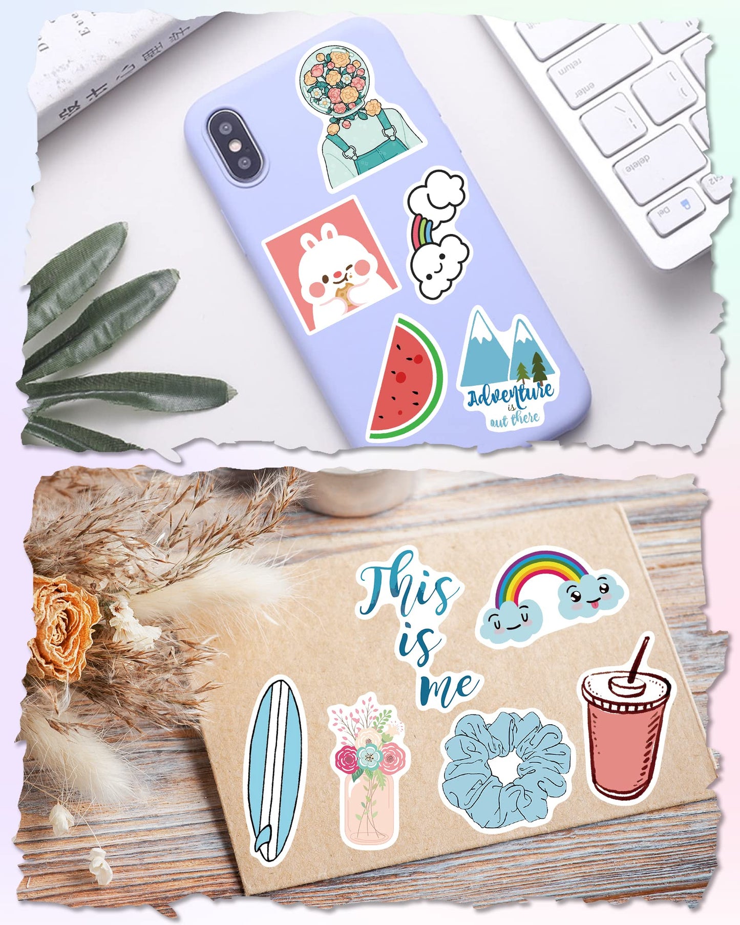 Greingways 300-Piece Vinyl Sticker Pack for Water Bottles, Laptops & More | Waterproof & Non-Toxic