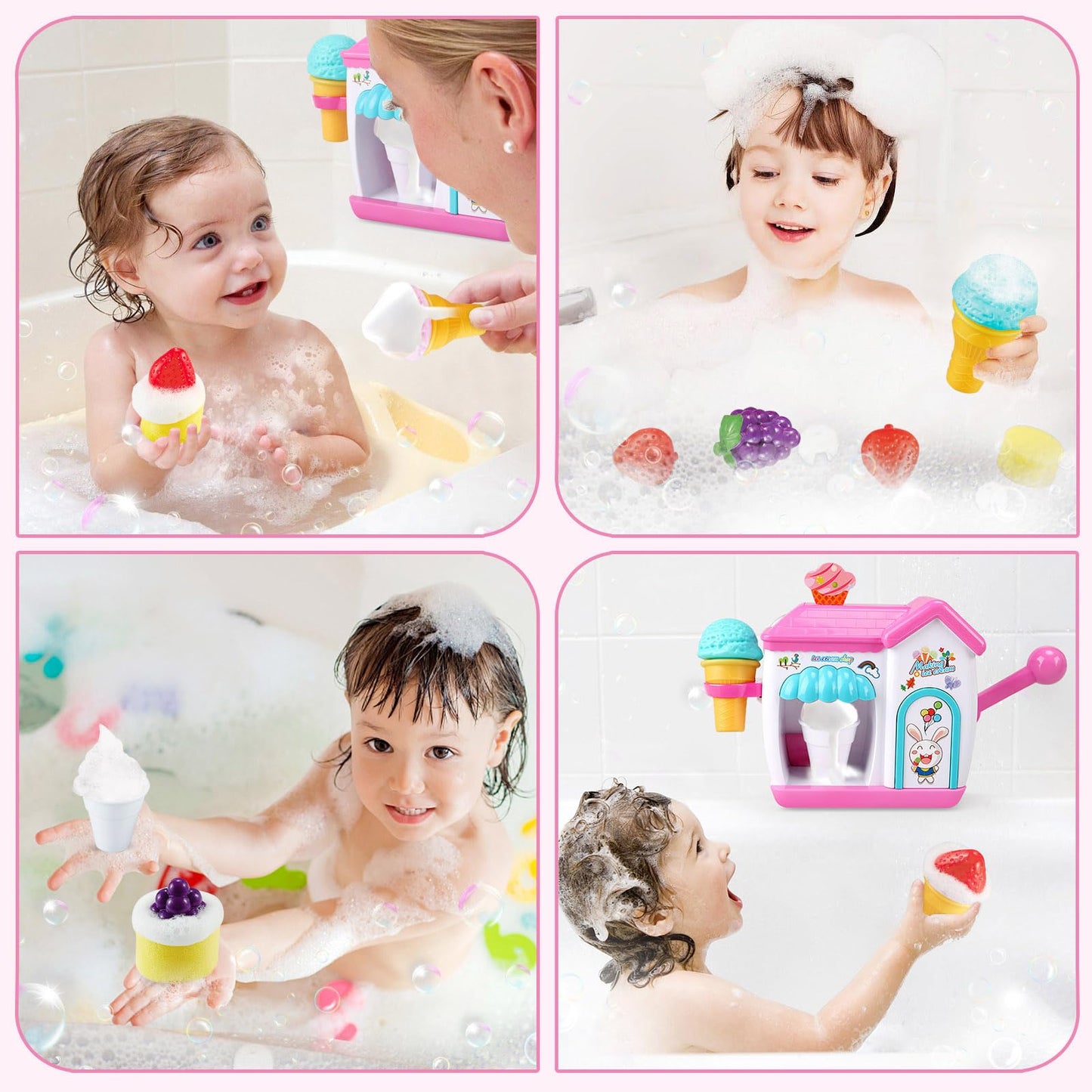 Gretex Bubble Ice Cream Maker Bath Toy for Toddlers and Kids – Fun Bath Time