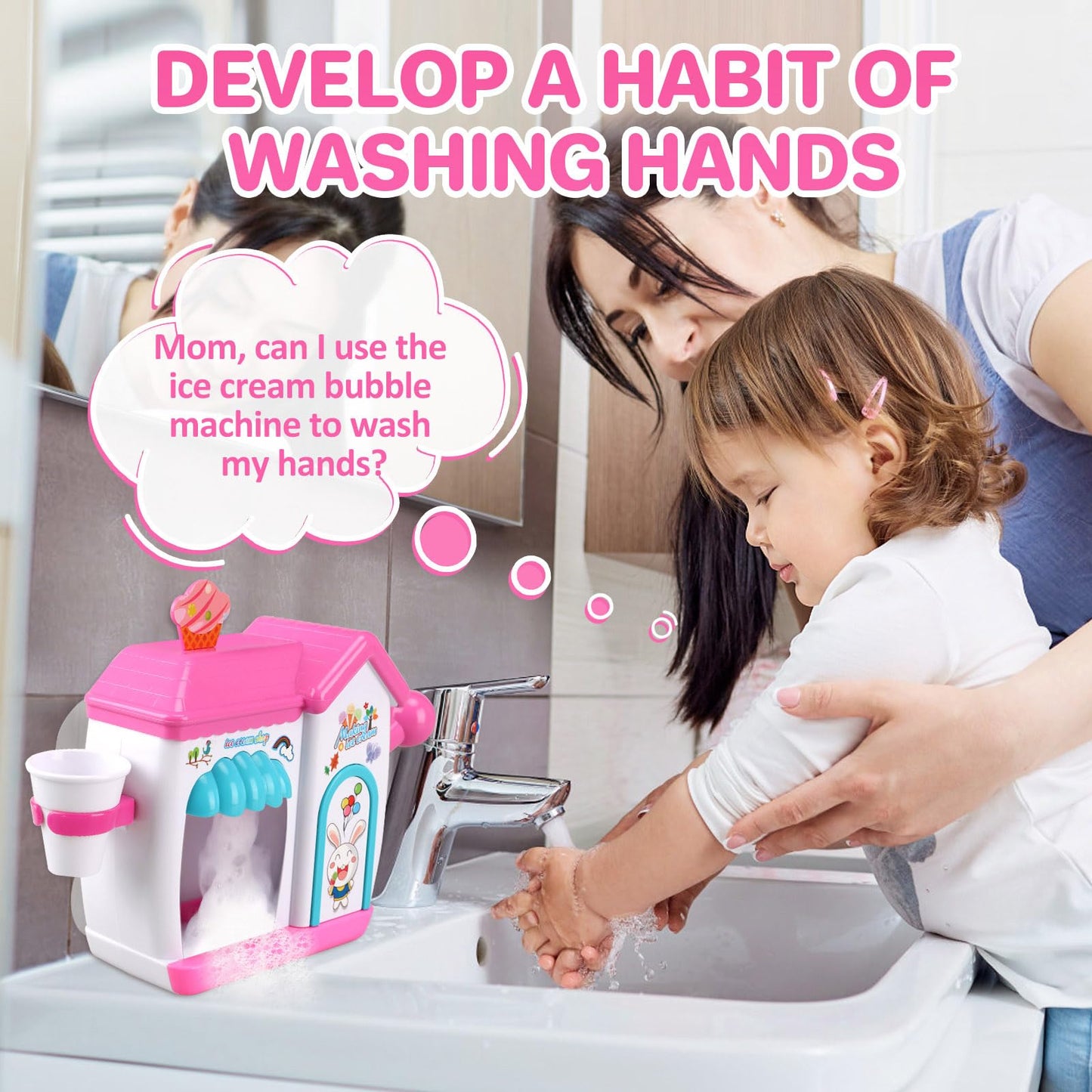 Gretex Bubble Ice Cream Maker Bath Toy for Toddlers and Kids – Fun Bath Time
