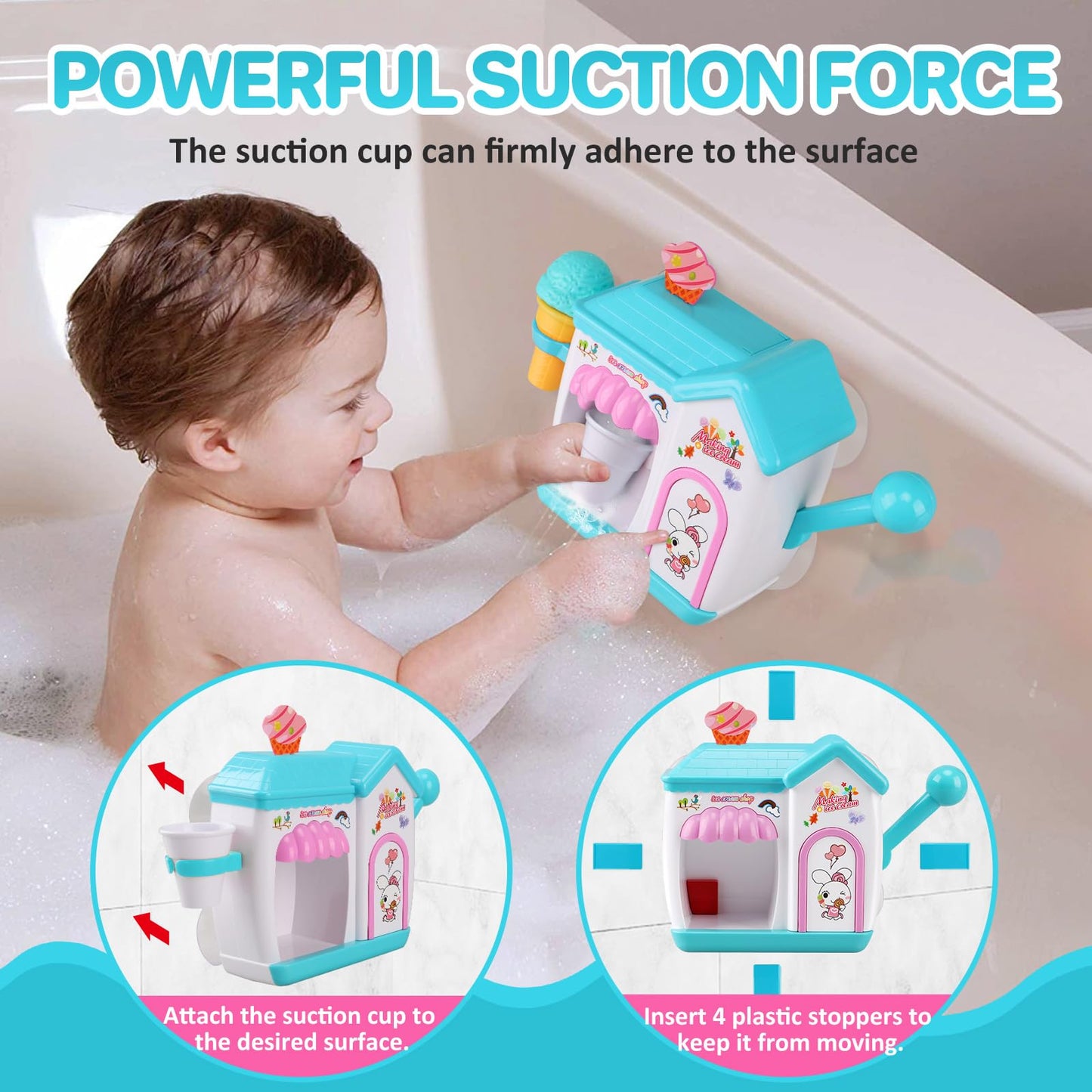 Gretex Bubble Ice Cream Maker Bath Toy for Toddlers and Kids 2-8 | Bubble Bath Fun