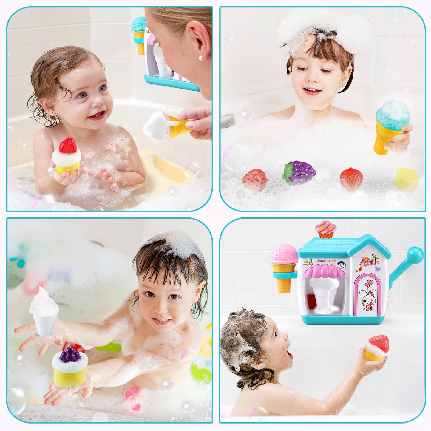 Gretex Bubble Ice Cream Maker Bath Toy for Toddlers and Kids 2-8 | Bubble Bath Fun