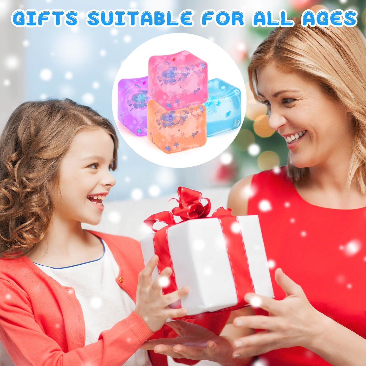 Gretex Ice Cube Fidget Toy – 4 Pack Soft Sensory Cubes for All Ages | Stress Relief & Focus