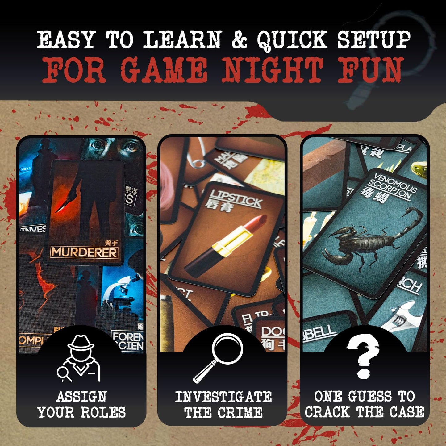 Grey Fox Games Deception: Murder in Hong Kong – Social Deduction Board Game | 4-12 Players | 20 Minutes