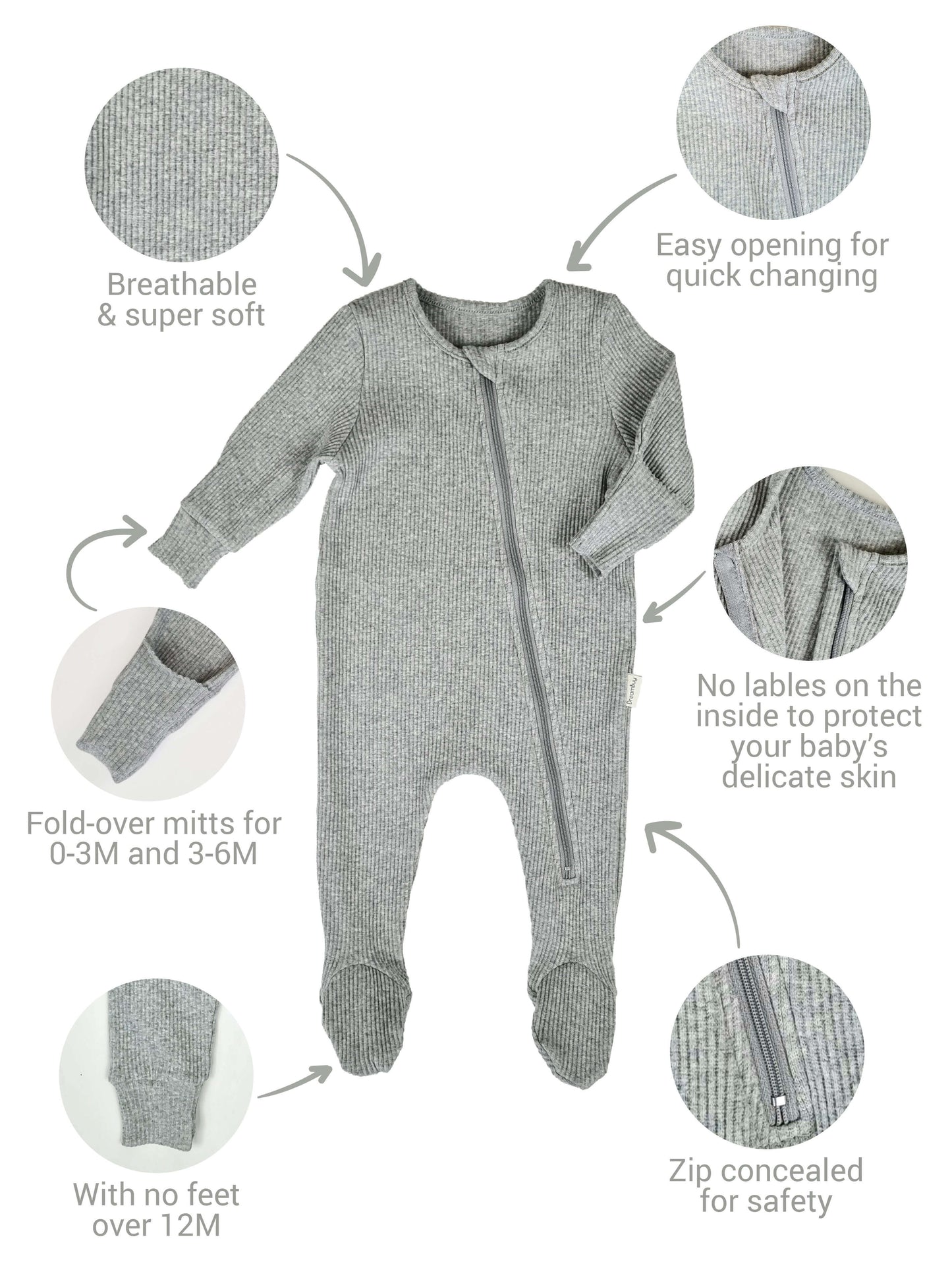 White Zip Sleepsuit