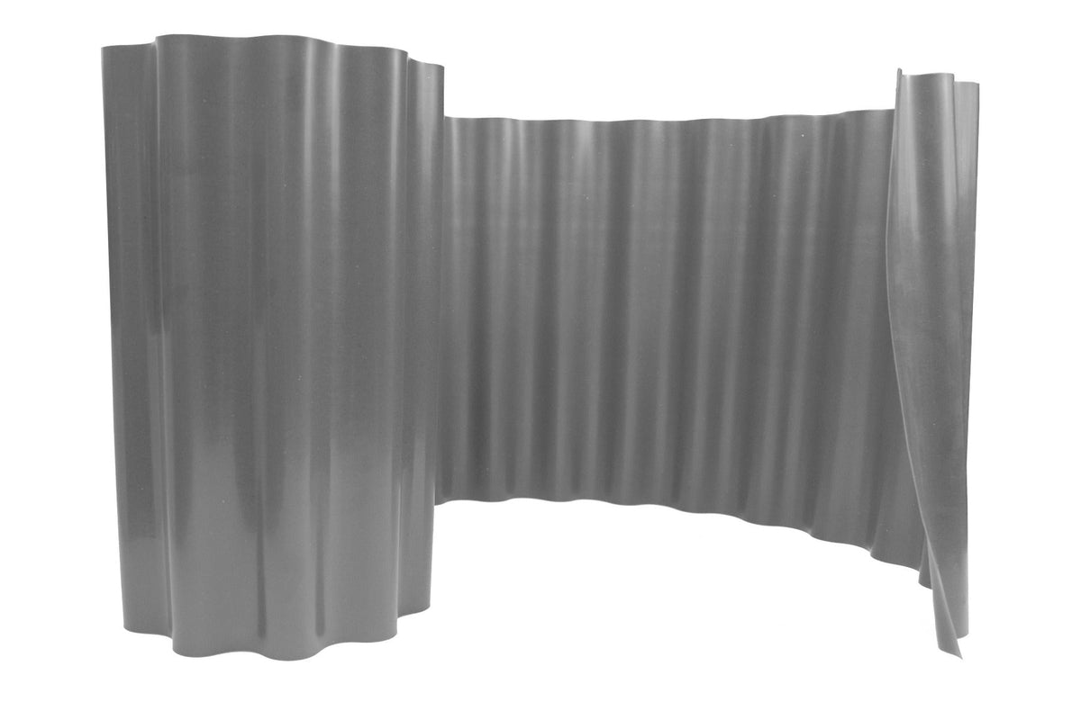 Wavy Plastic Garden Lawn Edging, H=20CM, L=9M, Light Gray