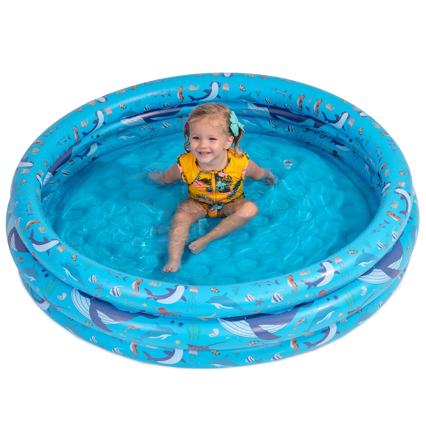 GRIP A POOL Inflatable Kiddie Pool 48x12in – Toddler Round Pool for Outdoor Water Play