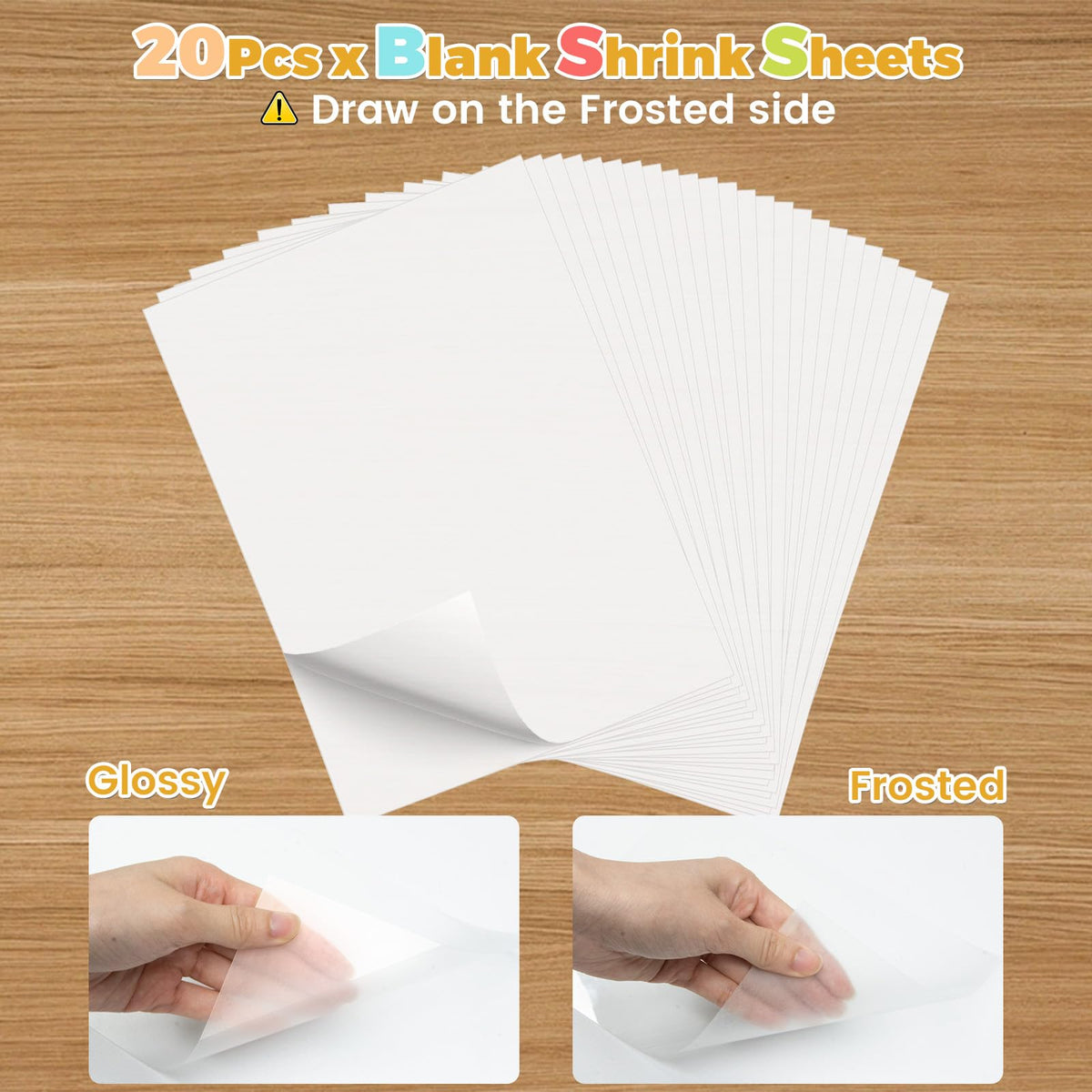 Grnheat 213 Shrinky Sheets Keychain Kit – 20 Sheets, Tassels, Key Rings & Accessories