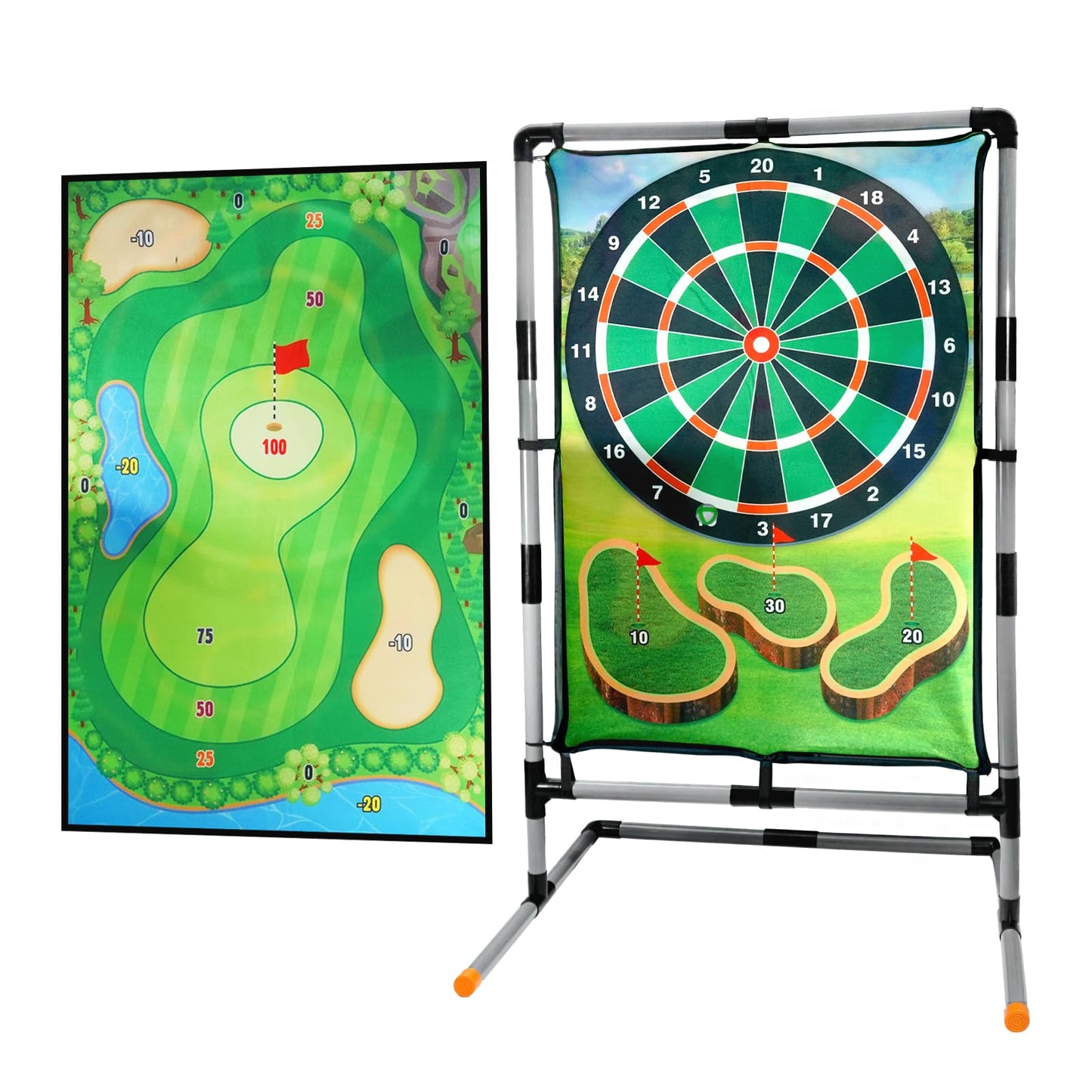grnpeak Golf Chipping Game with Stand — 4-in-1 Multi-Sport Practice Set for Backyard, Indoor & Outdoor