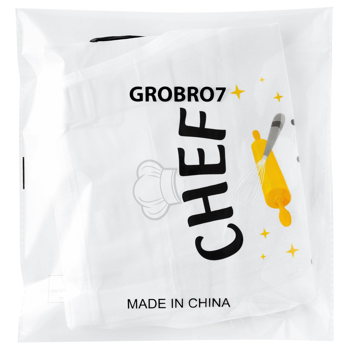 GROBRO7 4Pcs Kids Apron & Chef Hat Set – Adjustable, Waterproof, 2 Pockets, 3–6 Years