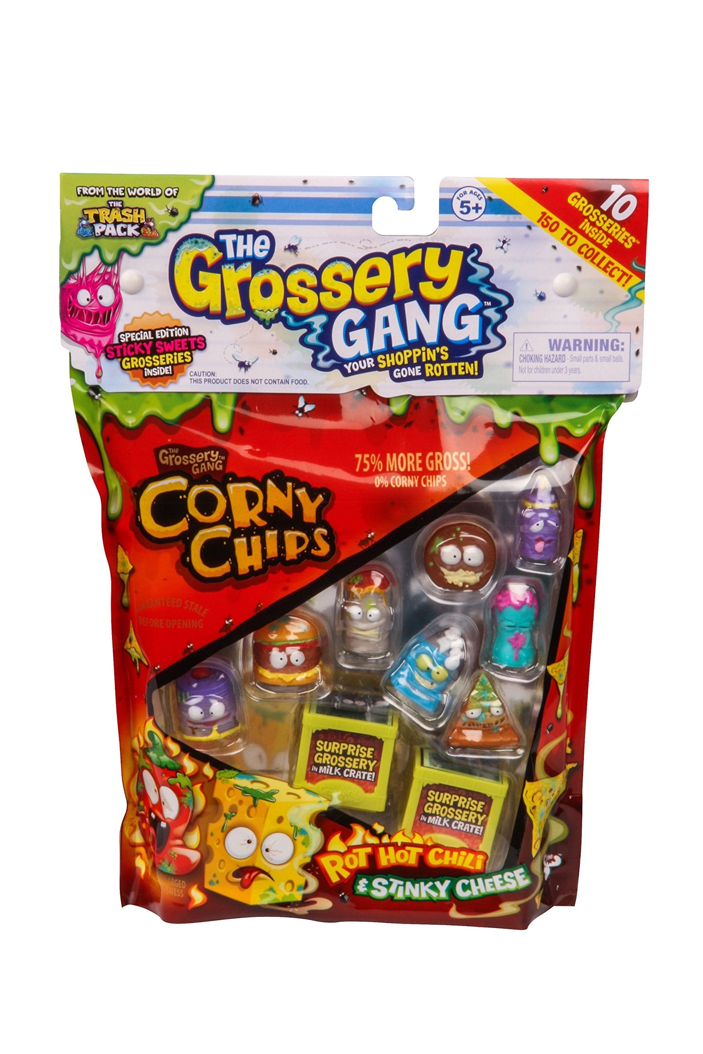 Grossery Gang Season 1 Large Pack – 10 Figures, 2 Milk Crates, Collector Guide