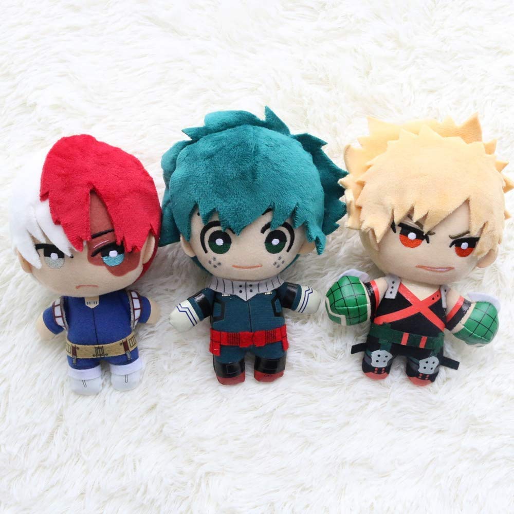 Groydbna MHA Anime Plushie - 5.9-inch Red Plush Toy, Hero Cosplay & Keychain Doll