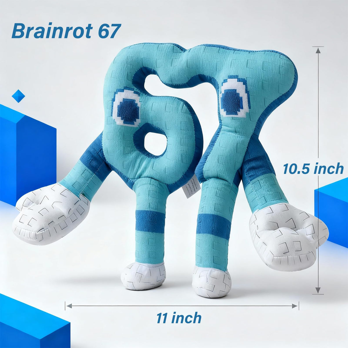 Grunlienus Steal a Brainrot Plush 67 – 11-Inch Collectible Plush Toy for Fans