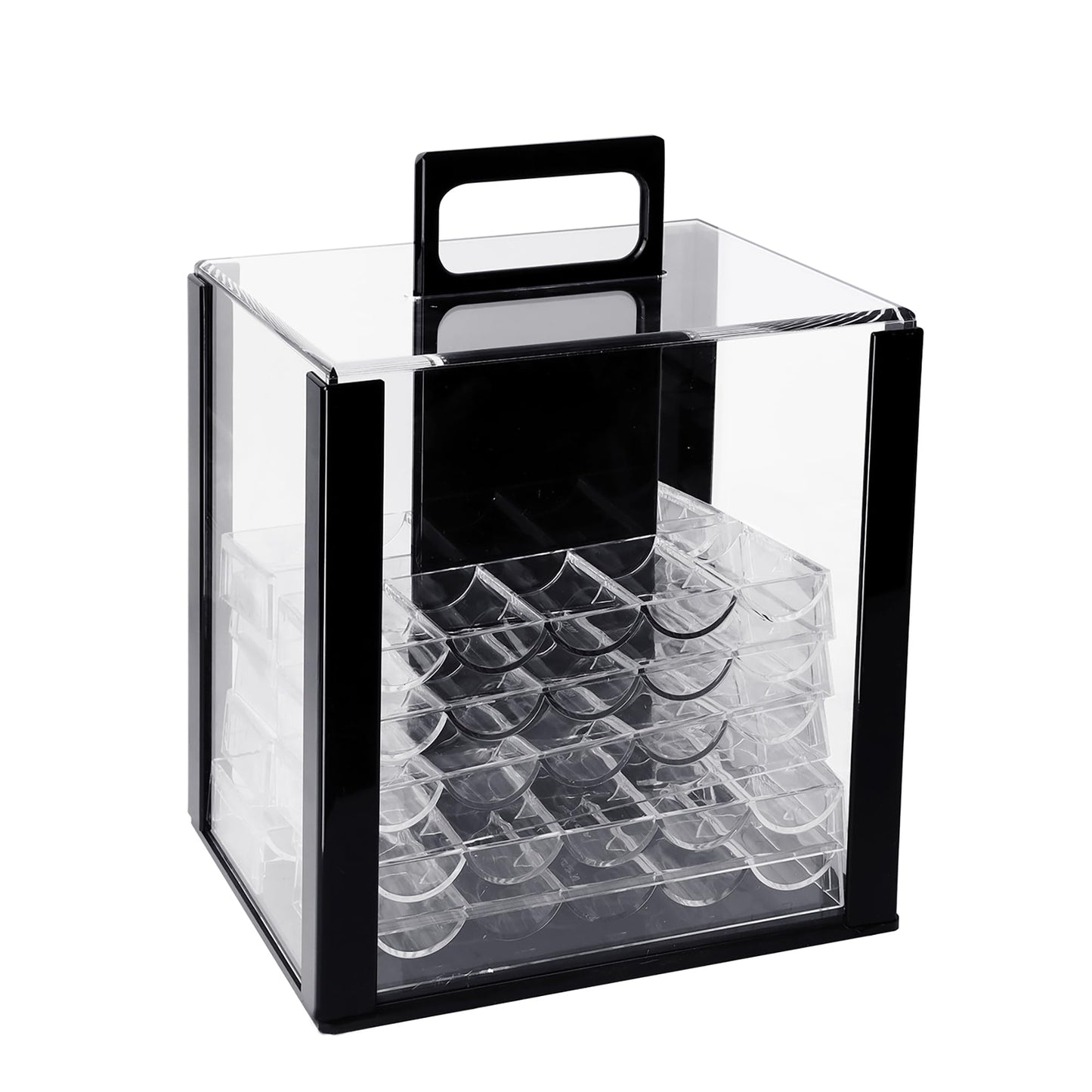 GSE Acrylic Poker Chip Case with 10 Trays – Holds 1,000 Chips