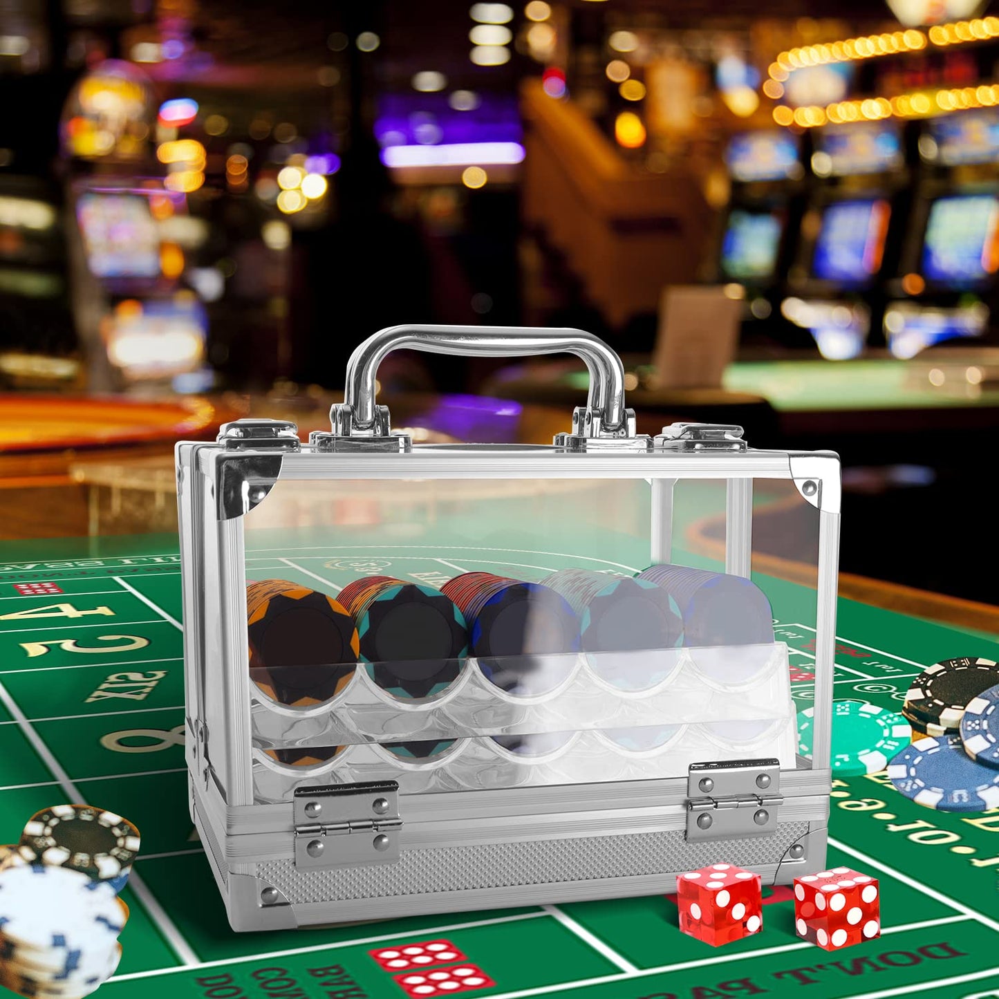 GSE Games & Sports Expert Acrylic Poker Chip Case – 600-Chip Capacity, 6 Trays, Casino-Grade Holder