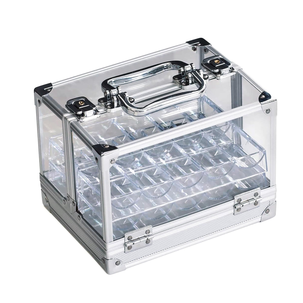 GSE Games & Sports Expert Acrylic Poker Chip Case – 600-Chip Capacity, 6 Trays, Casino-Grade Holder