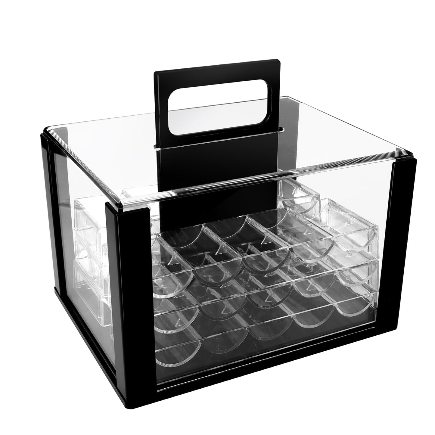 GSE Acrylic Poker Chip Case with 6 Trays – Holds 600 Chips | Casino-Grade Poker Chips Holder