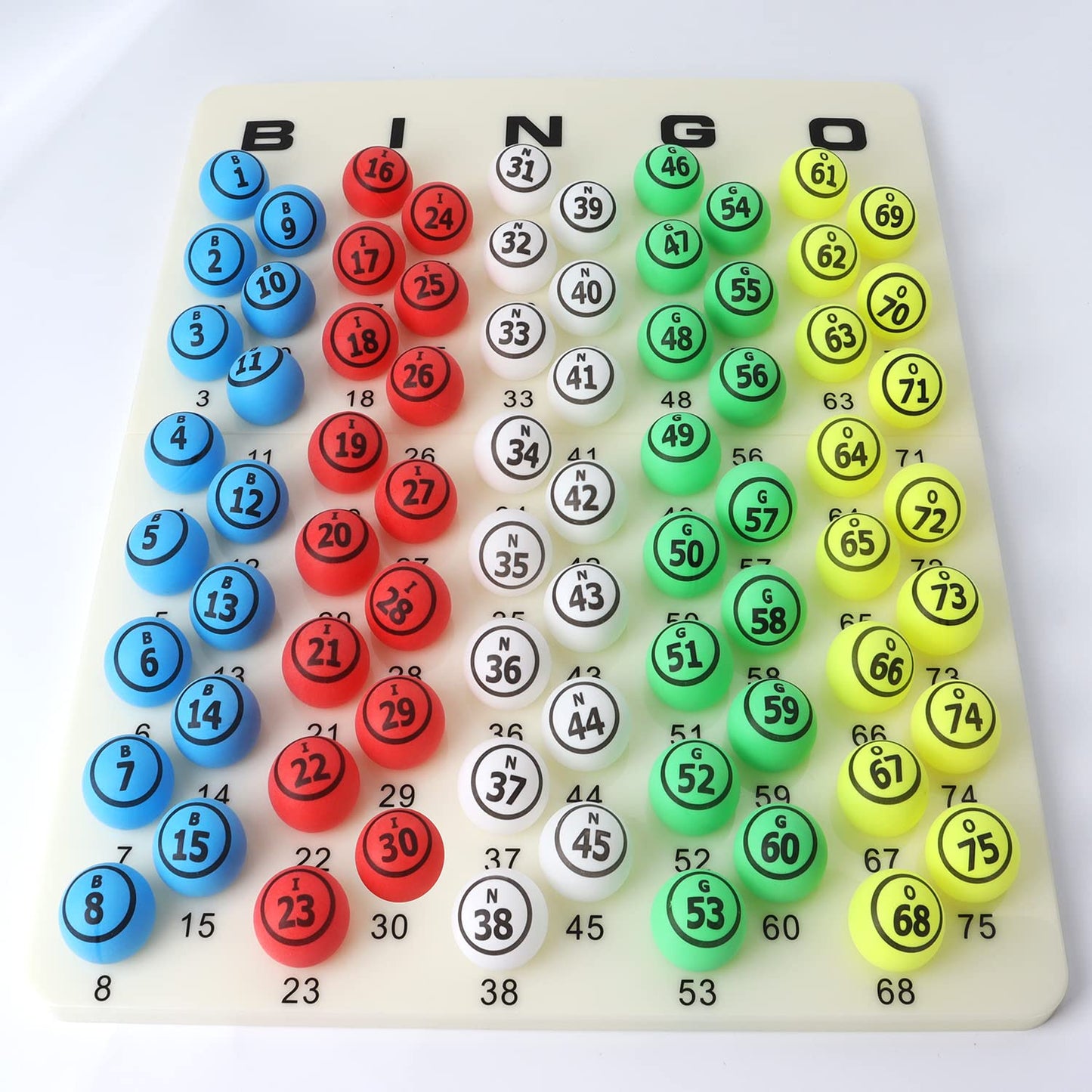 GSE Games & Sports Expert 1.55-Inch Bingo Balls – 75 Count for Large Cages | Multi-Color