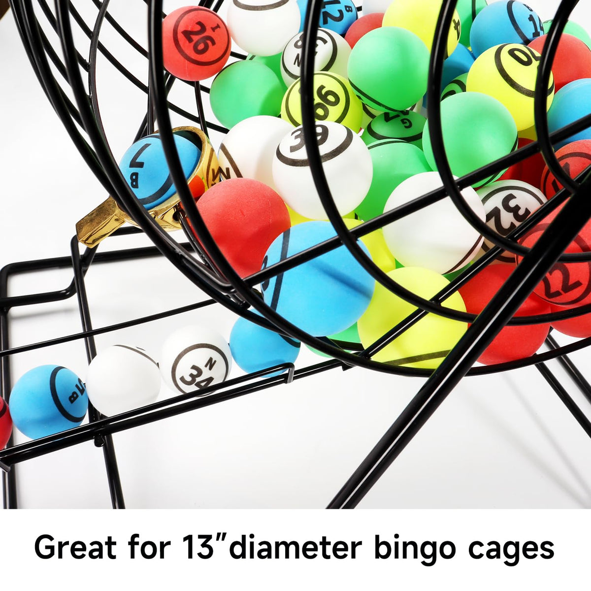 GSE Games & Sports Expert 1.55-inch Bingo Balls – 75-Count, Large Cage Compatible, Multi-Color