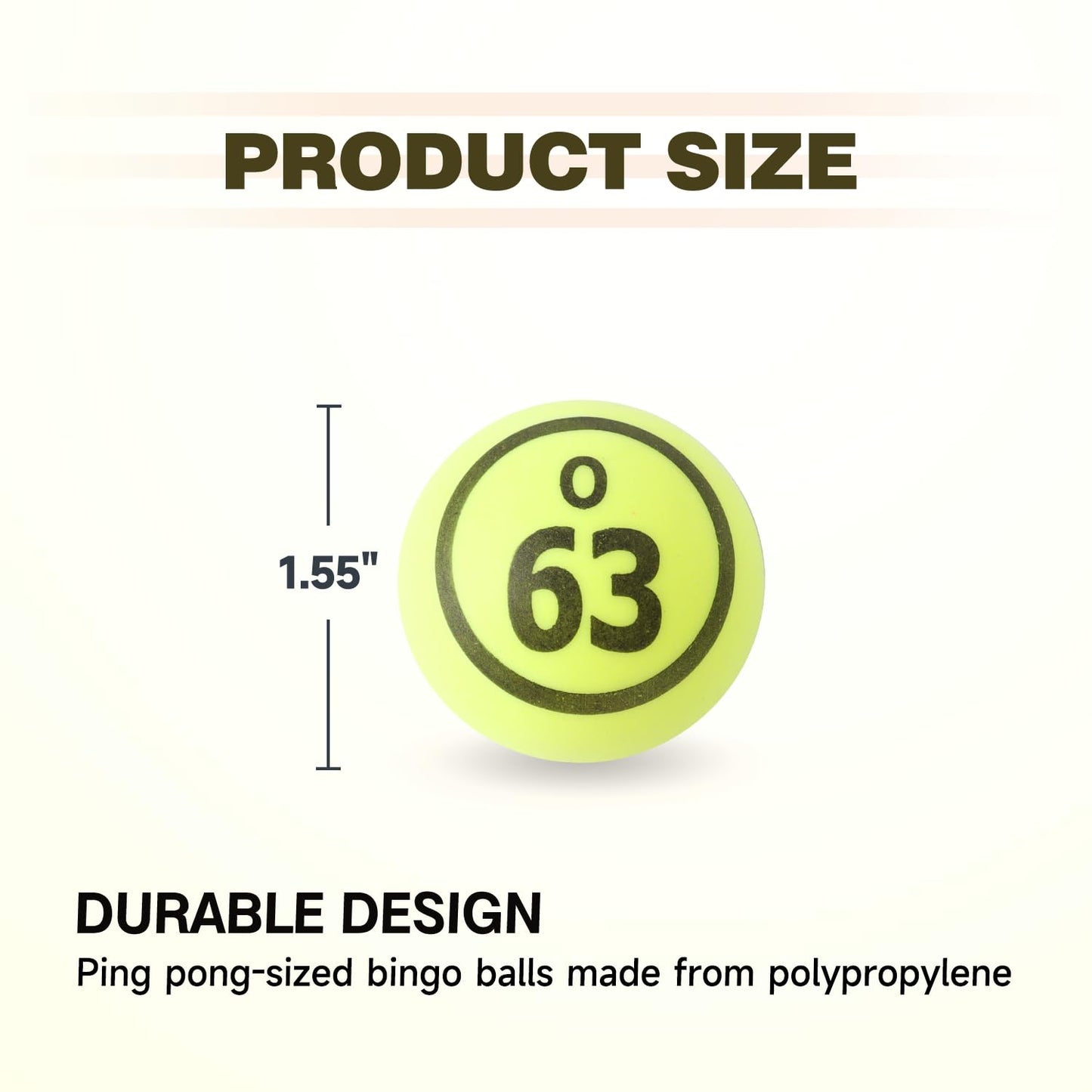 GSE Games & Sports Expert 1.55-Inch Bingo Balls – 75 Count for Large Cages | Multi-Color