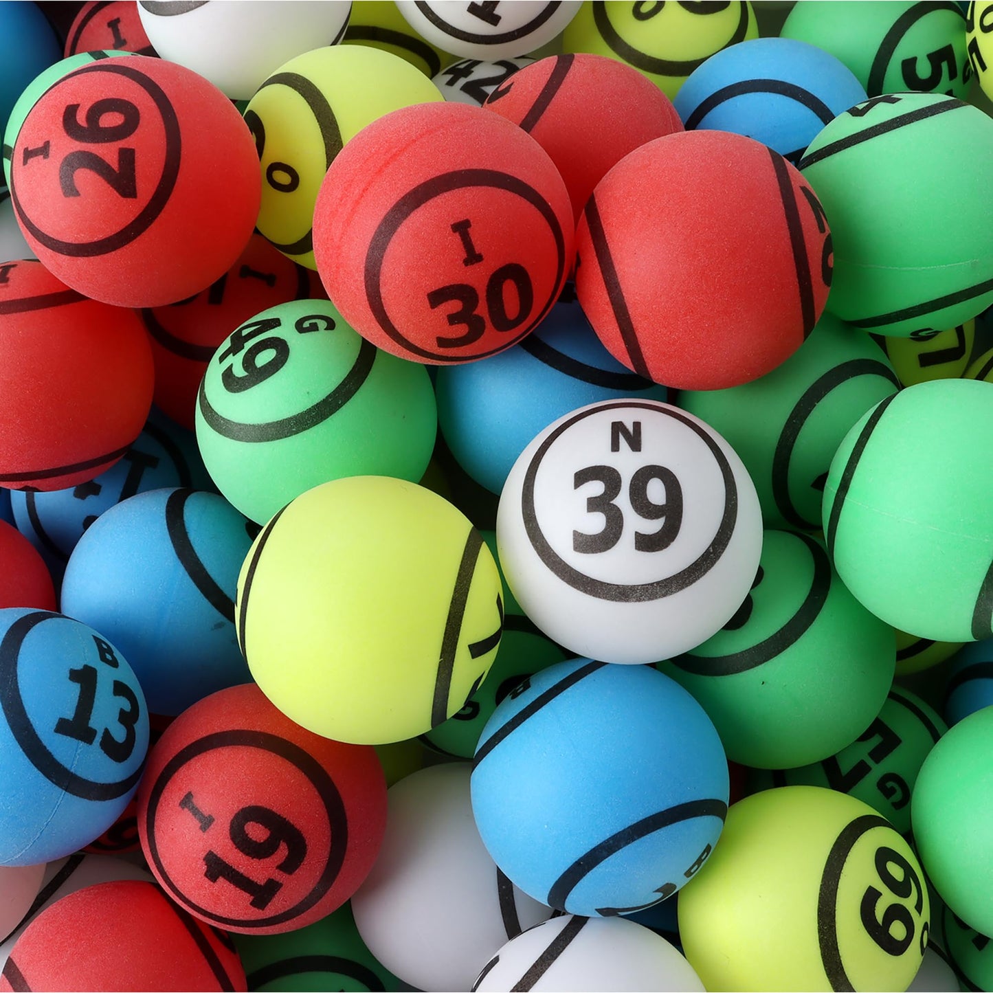 GSE Games & Sports Expert 1.55-Inch Bingo Balls – 75 Count for Large Cages | Multi-Color