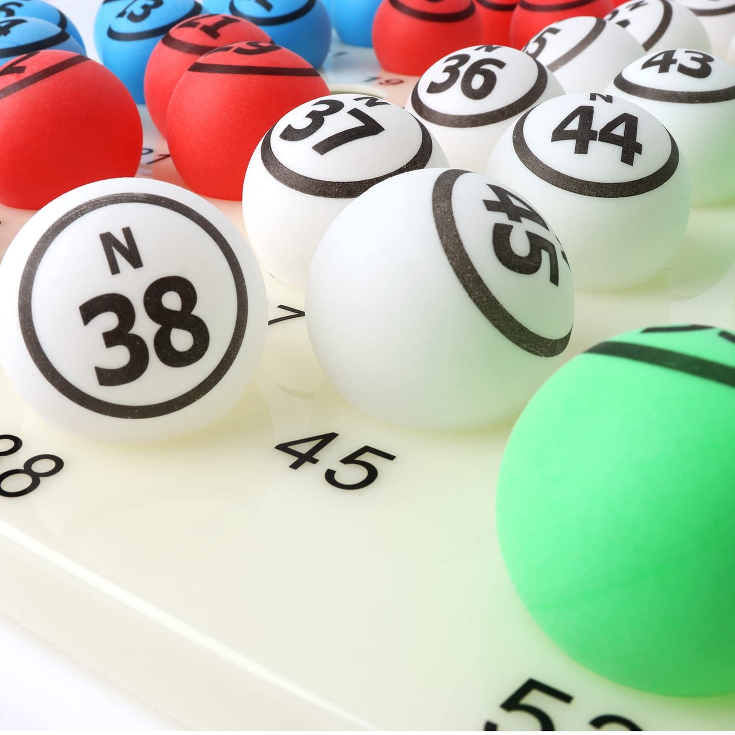 GSE Games & Sports Expert 1.55-inch Bingo Balls – 75-Count, Large Cage Compatible, Multi-Color