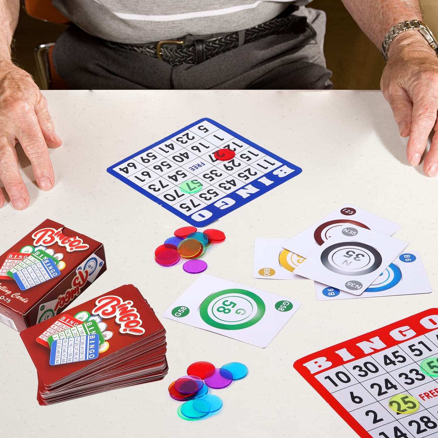 GSE Games & Sports Expert Professional Bingo Calling Cards – Reusable Plastic Coated Deck