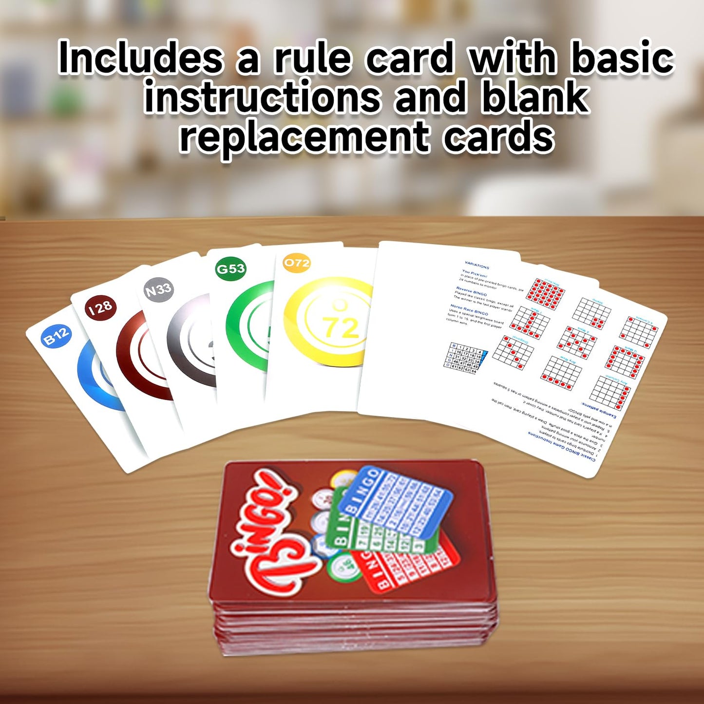 GSE Games & Sports Expert Professional Bingo Calling Cards – Reusable Plastic Coated Deck