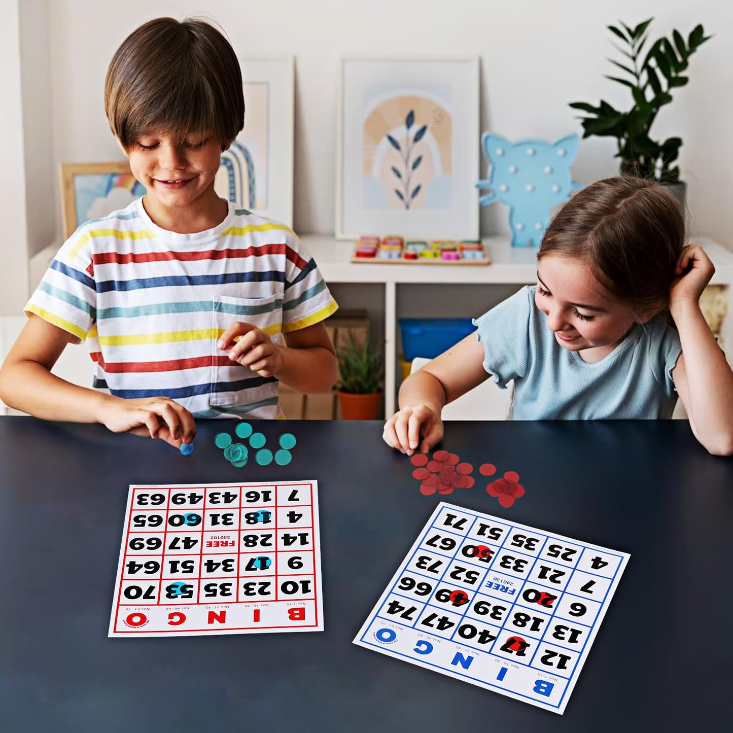 GSE Games & Sports Expert 50-Pack Jumbo Multi-Color Bingo Cards – Large Font, Reusable for Large Groups