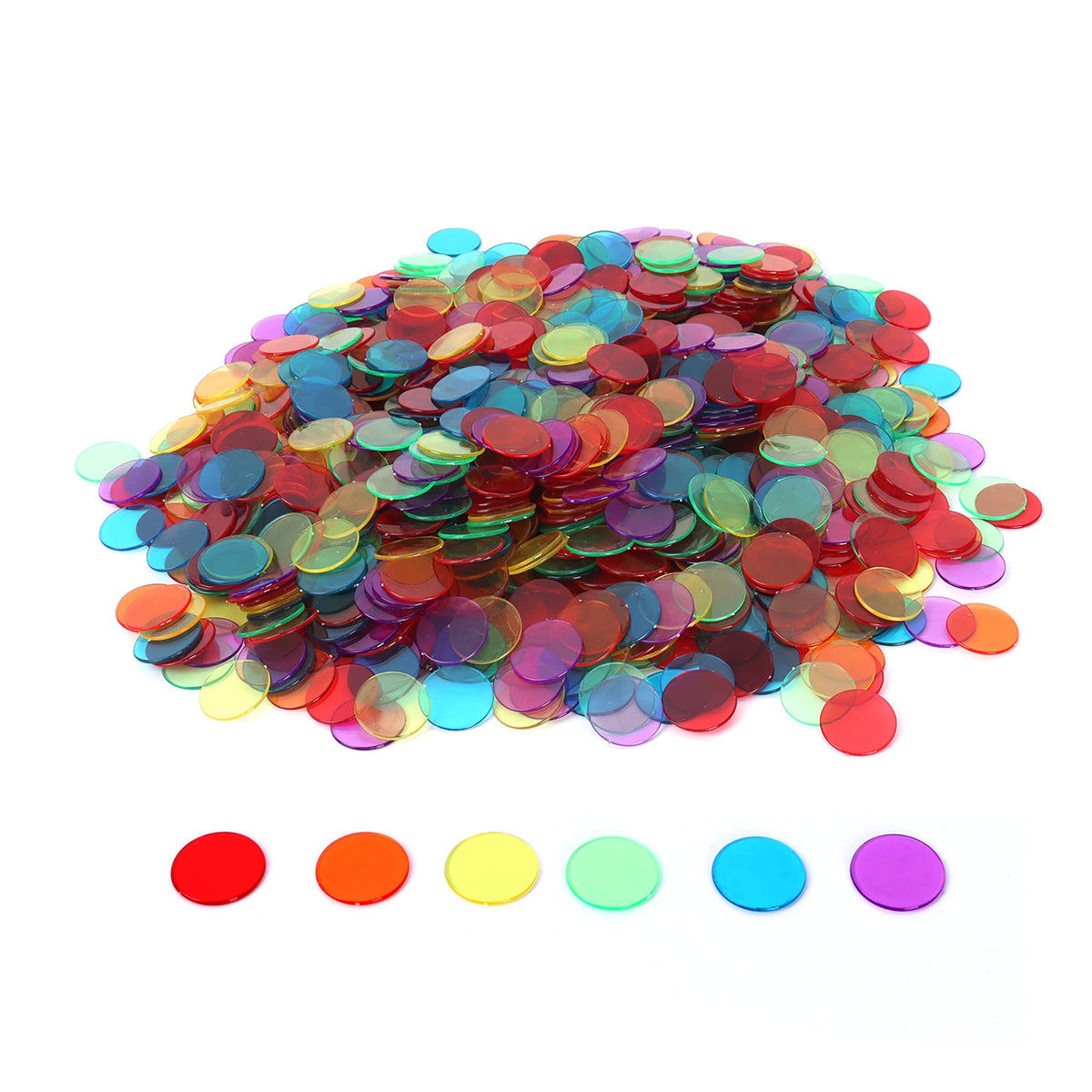 GSE Games & Sports Expert Multi-Color Bingo Chips – 500 Count, 3/4-Inch, High-Contrast Translucent for Bingo & Parties