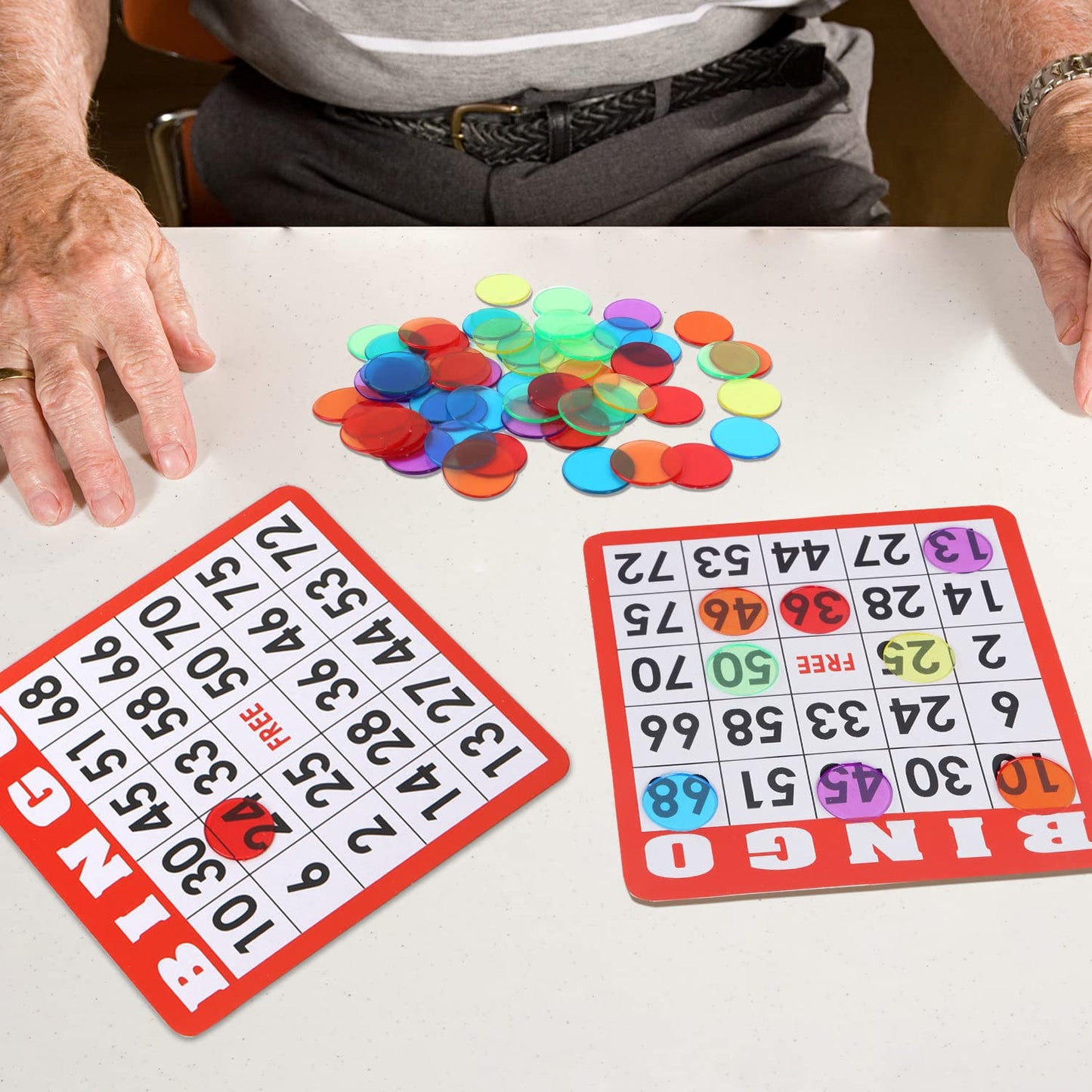 GSE Games & Sports Expert Multi-Color Bingo Chips – 500 Count, 3/4-Inch, High-Contrast Translucent for Bingo & Parties