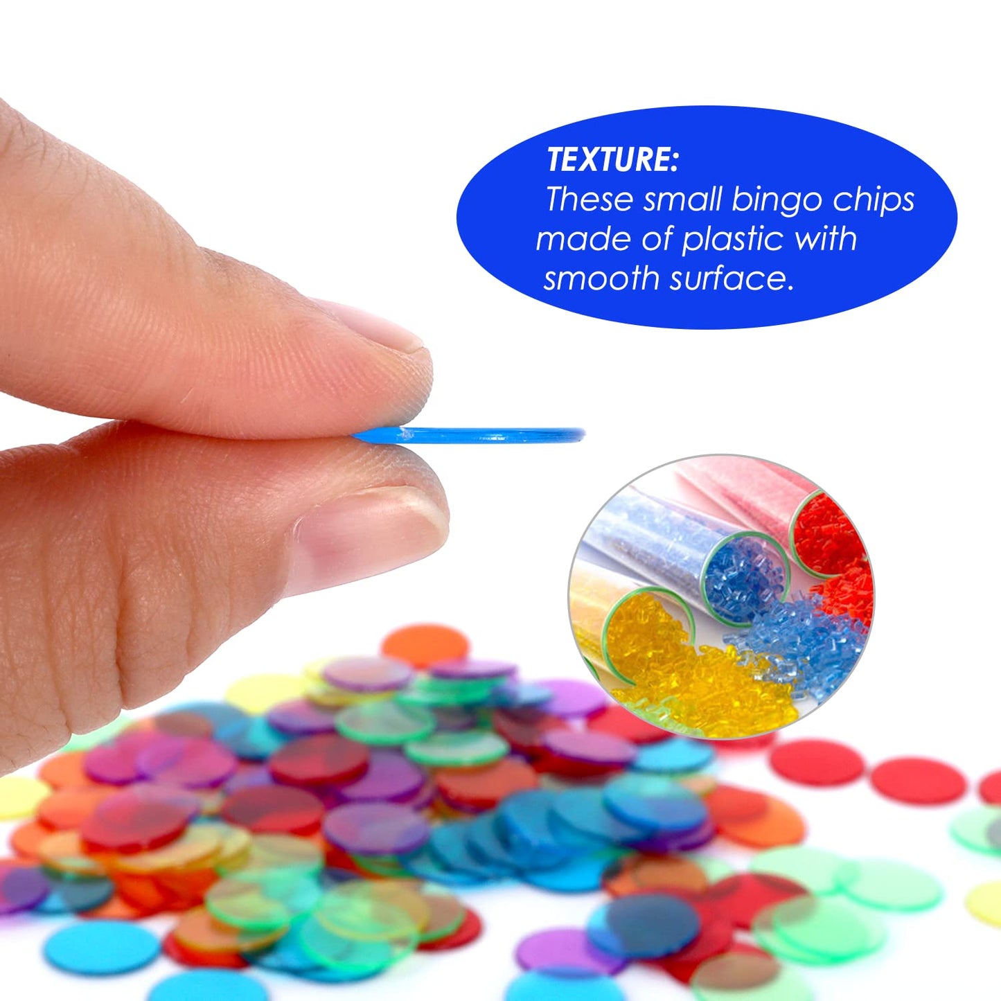 GSE Games & Sports Expert Multi-Color Bingo Chips – 500 Count, 3/4-Inch, High-Contrast Translucent for Bingo & Parties
