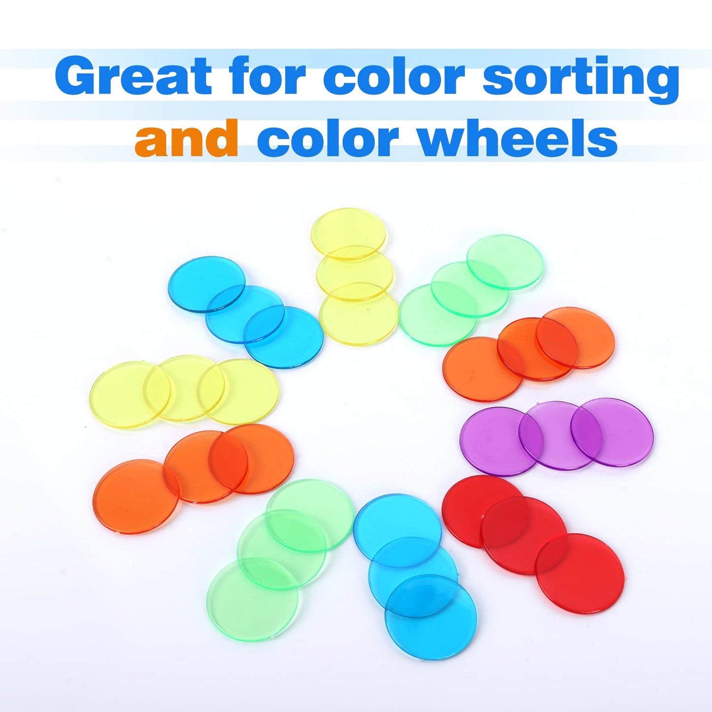 GSE Games & Sports Expert Multi-Color Bingo Chips – 500 Count, 3/4-Inch, High-Contrast Translucent for Bingo & Parties
