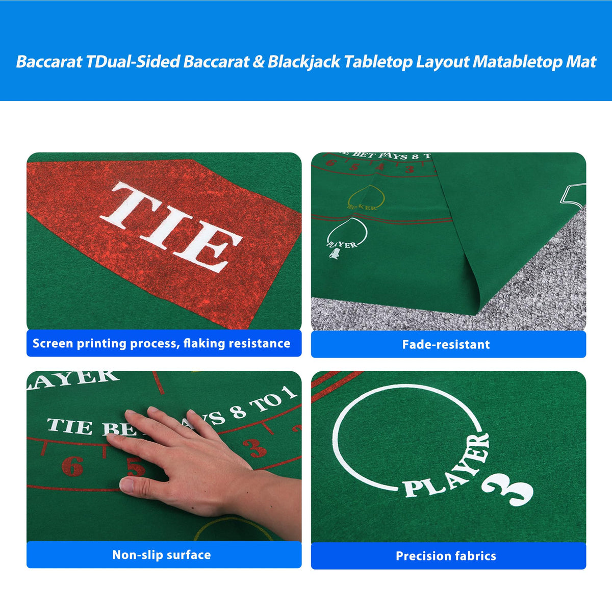 GSE Games & Sports Expert 36 x 72 Blackjack & Baccarat Layout Mat – Las Vegas Style Casino Felt