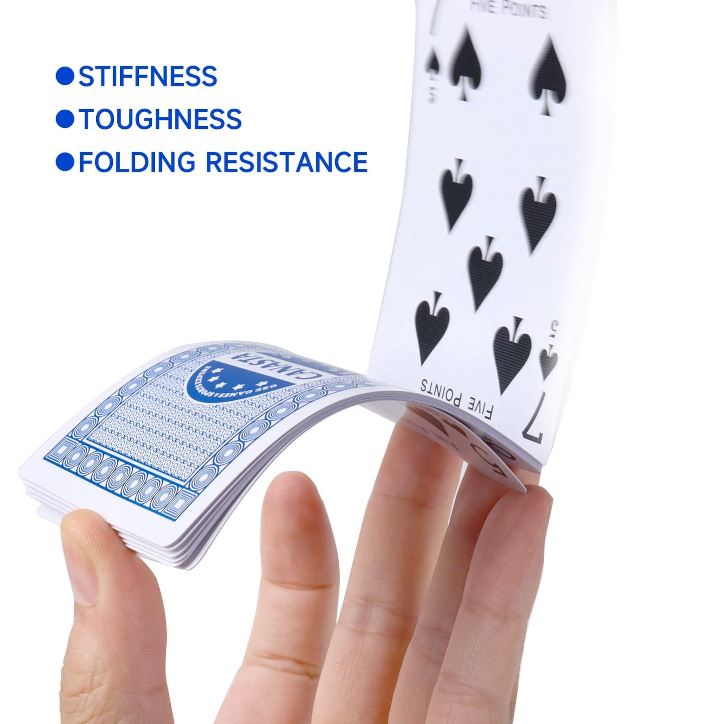 GSE Games & Sports Expert 6-Deck Canasta Cards with Point Values – Blue, Includes Canasta & Hand & Foot Rules