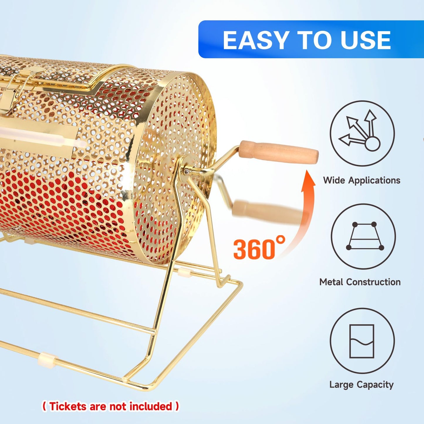 GSE Brass Raffle Drum — Holds 2,000 Tickets | Pro Raffle Spinner