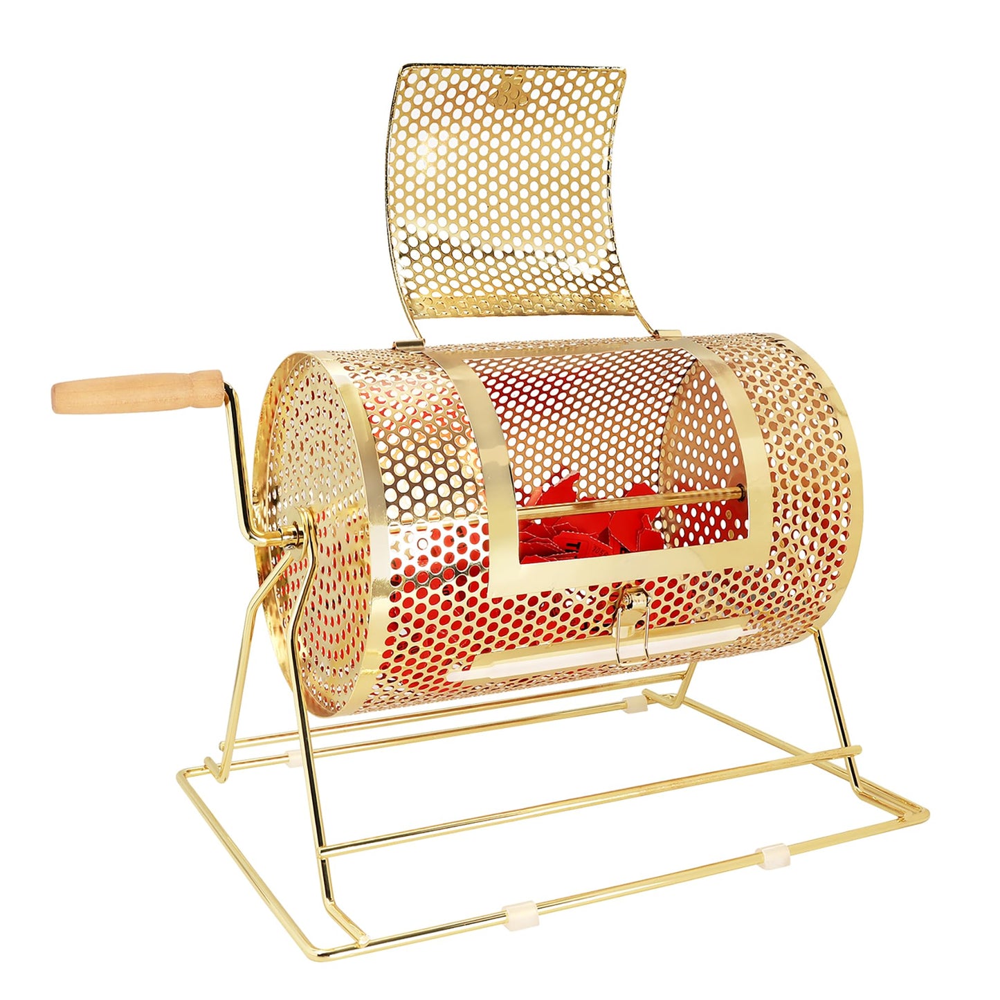 GSE Brass Raffle Drum — Holds 2,000 Tickets | Pro Raffle Spinner