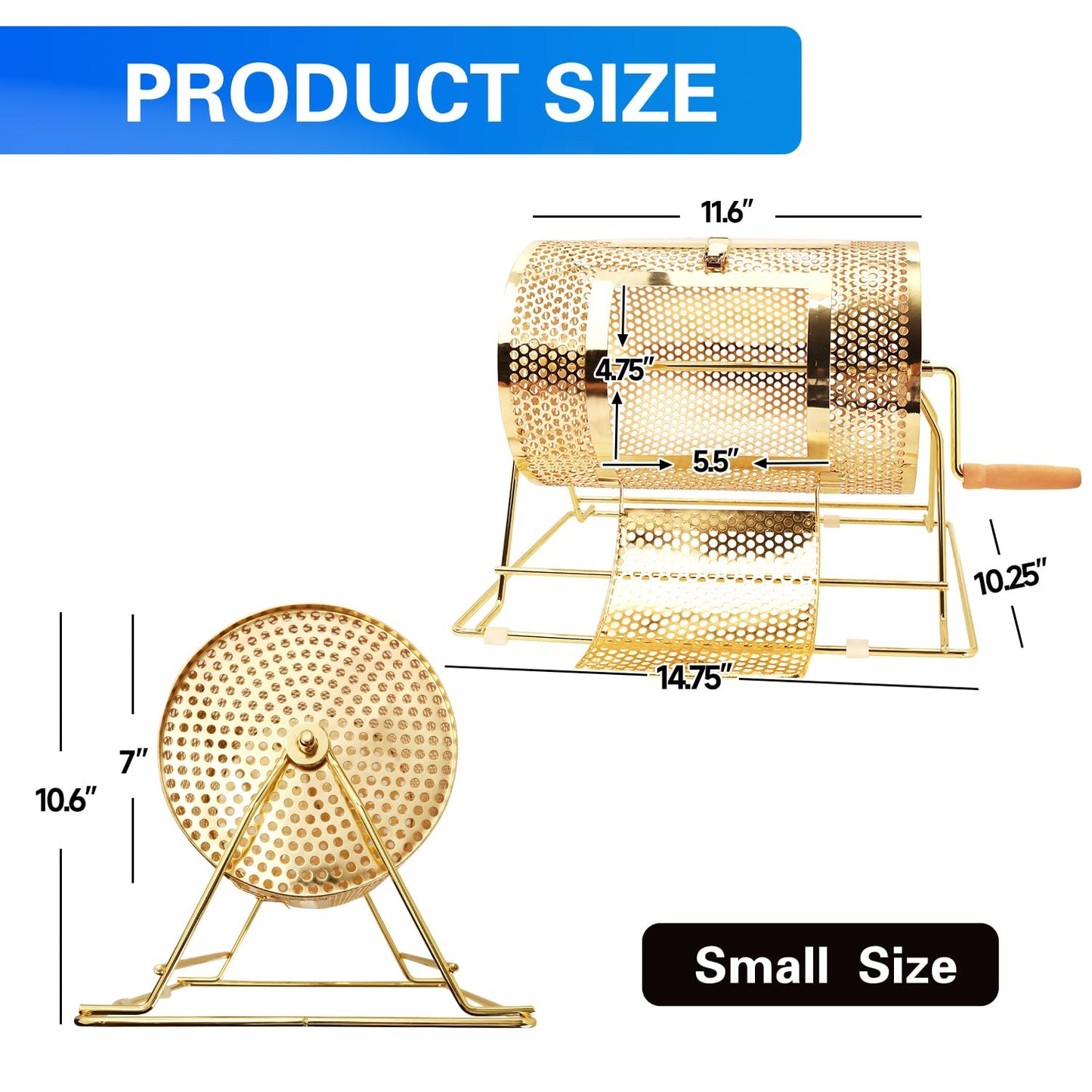 GSE Brass Raffle Drum — Holds 2,000 Tickets | Pro Raffle Spinner