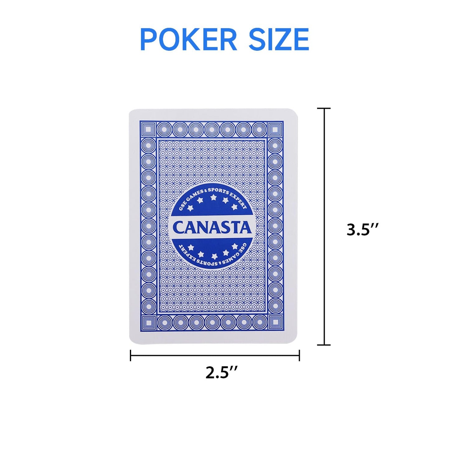 GSE Games & Sports Expert 6-Deck Canasta Cards with Point Values – Blue, Includes Canasta & Hand & Foot Rules
