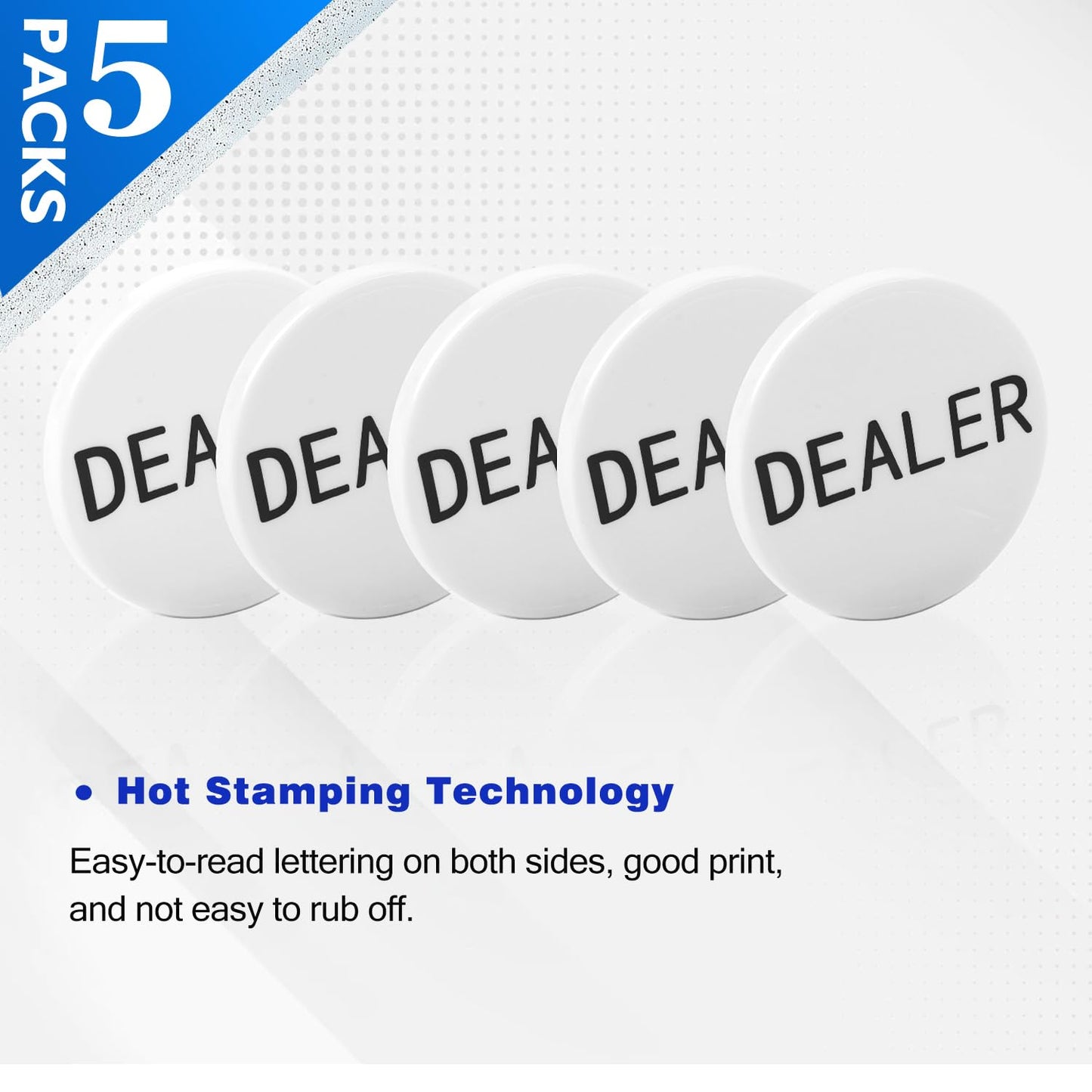 GSE Dealer Button Set of 5 | Casino Poker & Texas Hold’em